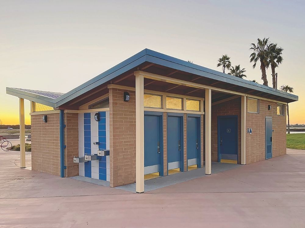 prefab public restrooms with exterior showers